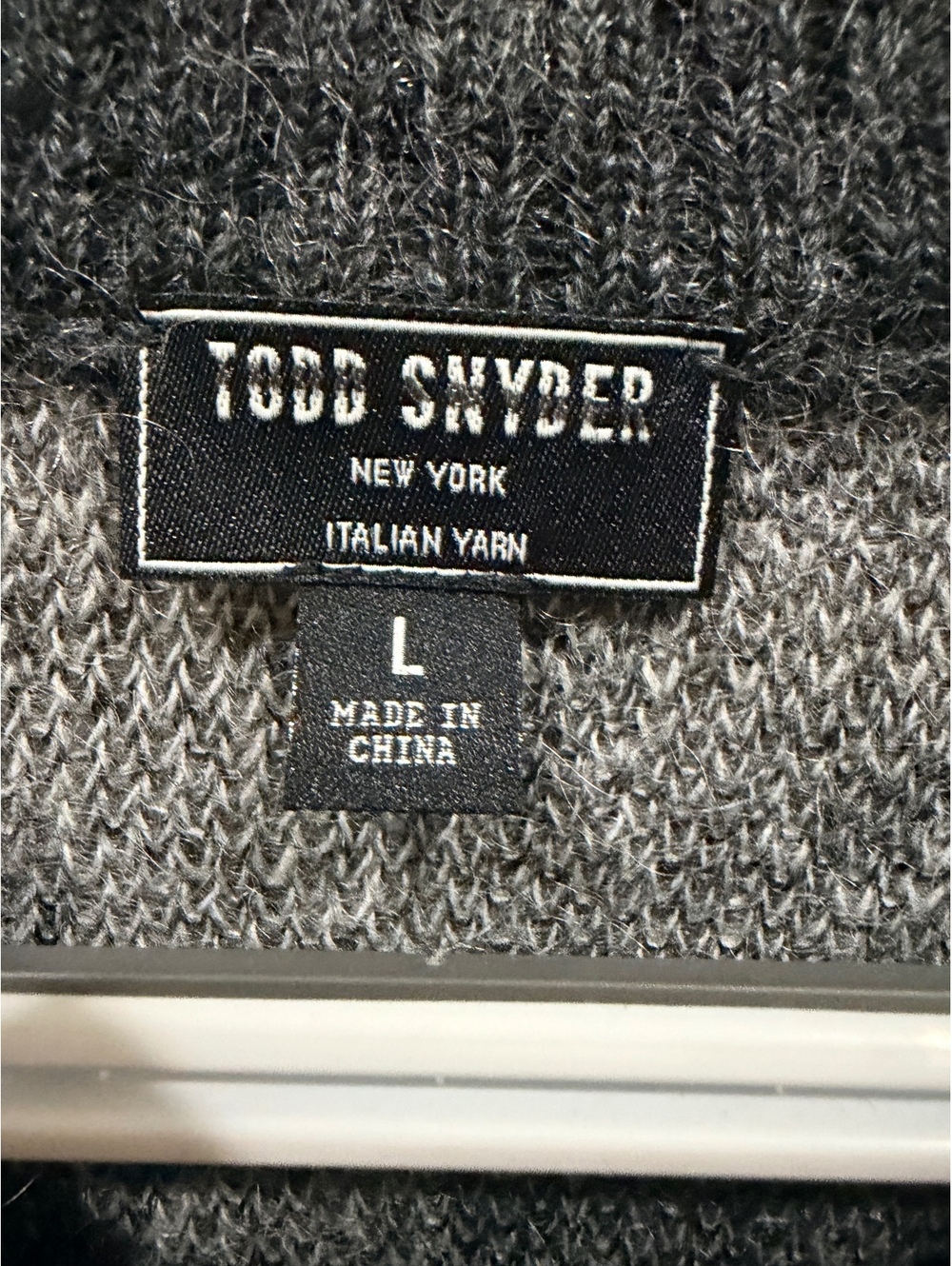 Todd Snyder Brushed Buffalo Check Crewneck Sweater, Size Large, Black and Gray - Picture 2 of 8